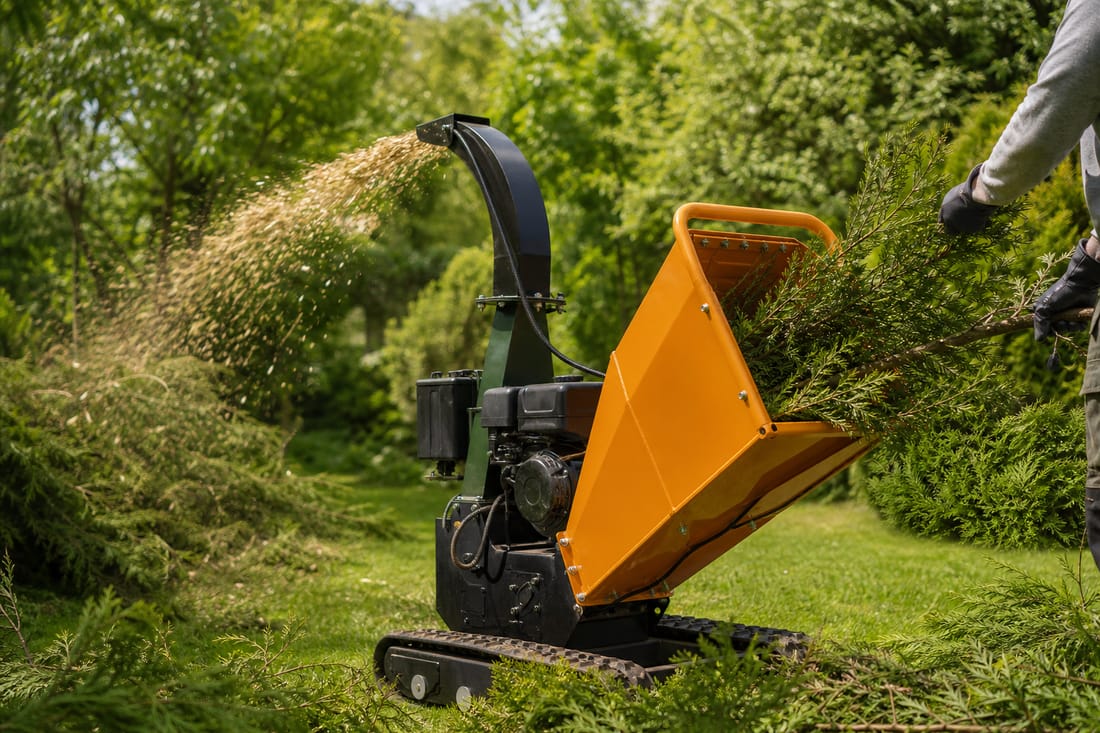 Exemple : broyage de branchages et évacuation des déchets verts